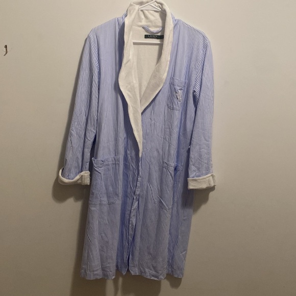 Ralph Lauren Blue and White Striped house coat - Picture 3 of 7